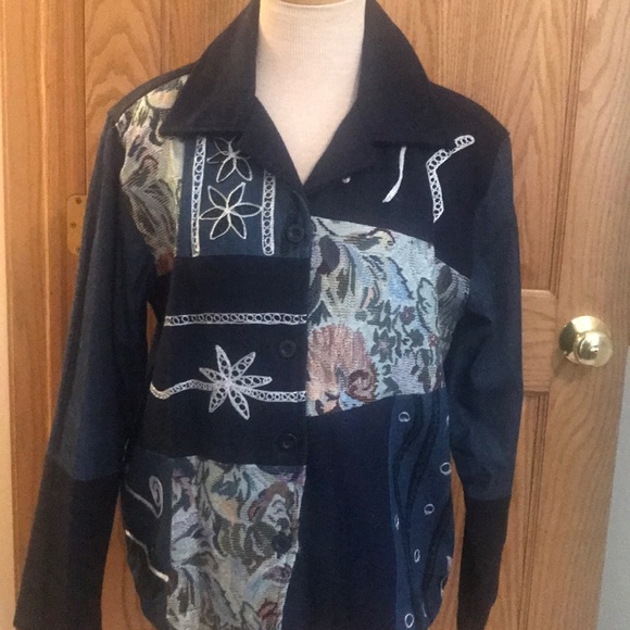 Wool/Denim/Tapestry patchwork & embroidered jacket - Picture 1 of 4